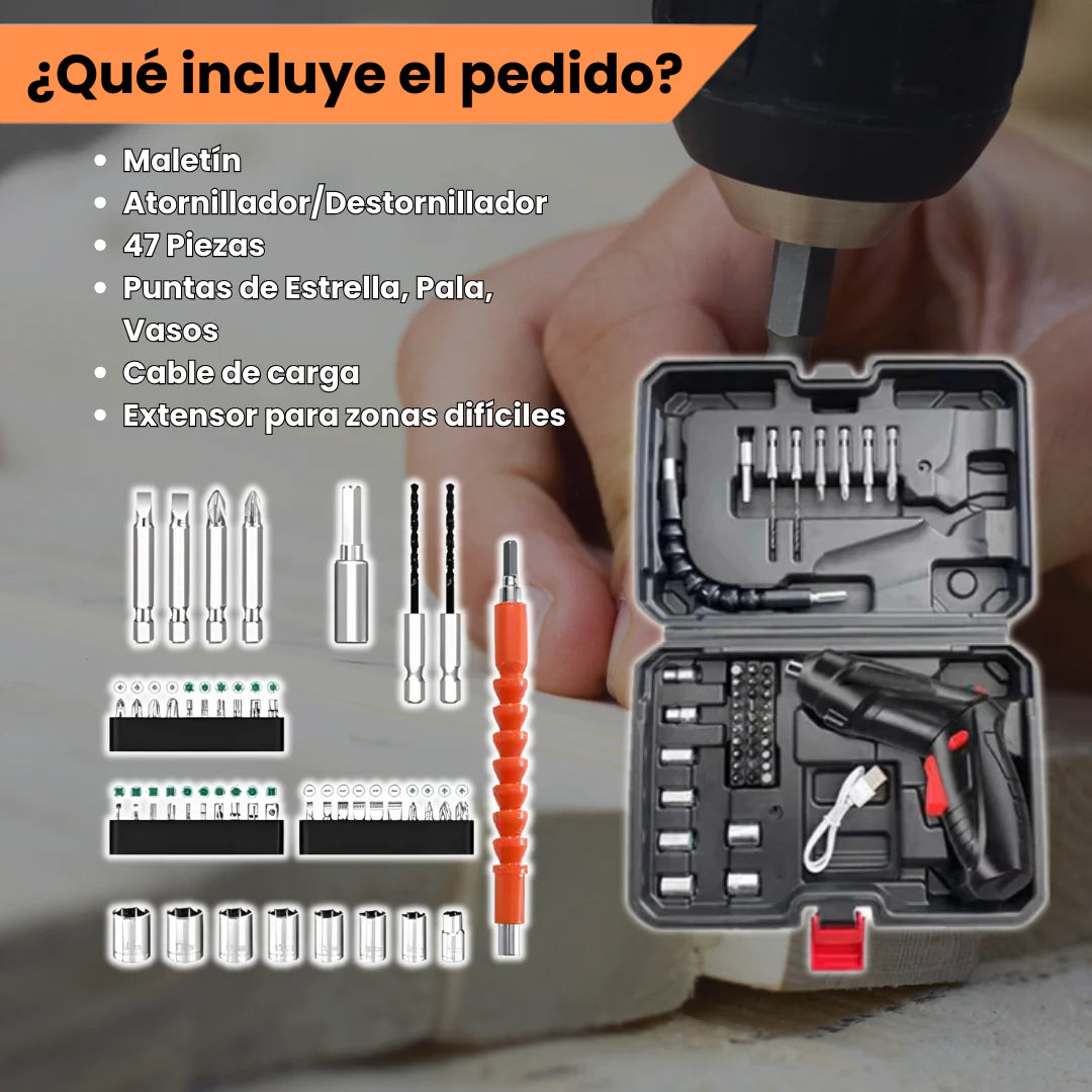 Bitronik®- Kit Destornillador Automático 47 Piezas